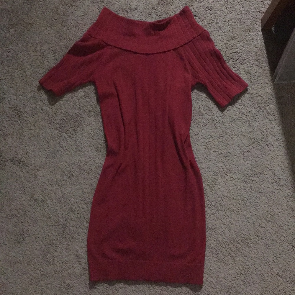 Red sweater dress